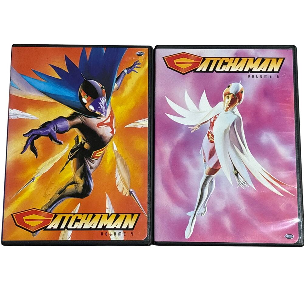 Gatchaman 1972 tv show Vol 4&5 anime DVD 2005 y2k ADV films episode 19-30 bundle